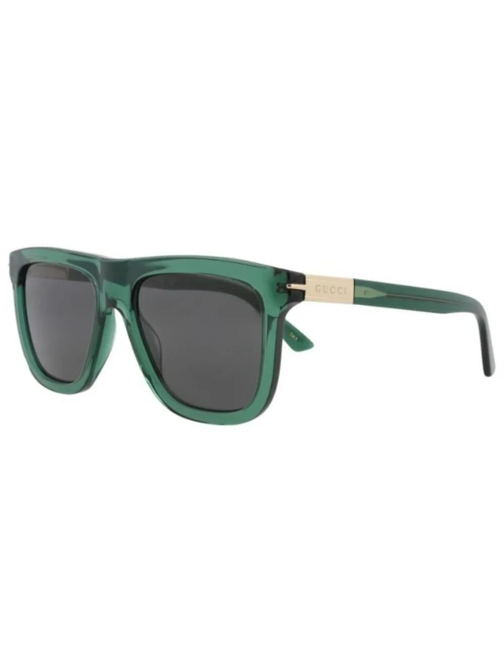 New Gucci Mens Square/Rectangle Green Green Grey Fashion Designer Sunglasses